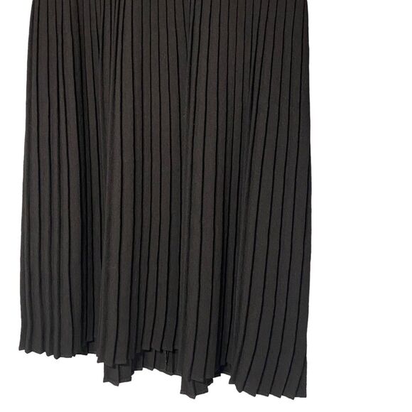 Ganni Anthropologie Jacquard Jersey Knife Pleated Dress Black White Size Medium - Picture 4 of 14